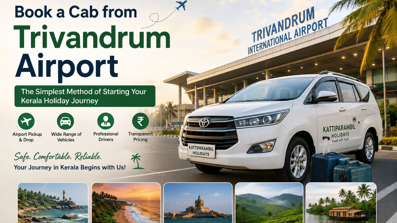 Book a Cab from Trivandrum Airport - The Simplest Method of Starting Your Kerala Holiday Journey