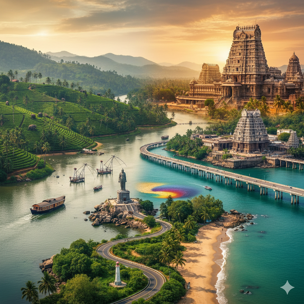 Trivandrum - Kanyakumari - Rameshwaram - Madurai Kerala tour package by Go Route 7